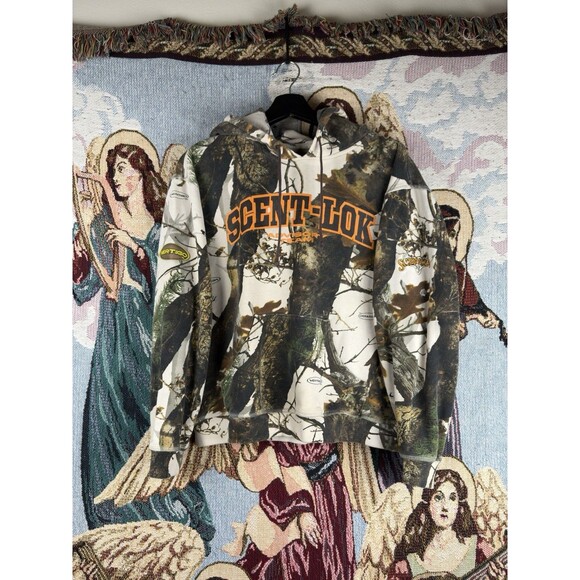 Scent Lok Camo Hoodie Mens M Vertigo Camouflage Advisory Team Hunting Thrashed* - Picture 1 of 10